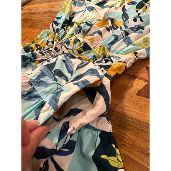 Women's Cynthia Rowley Mini Dress M Blue Yellow Floral - Picture 9 of 12